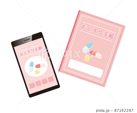 お薬手帳　スマホアプリ　  ベクターイラスト 87162287