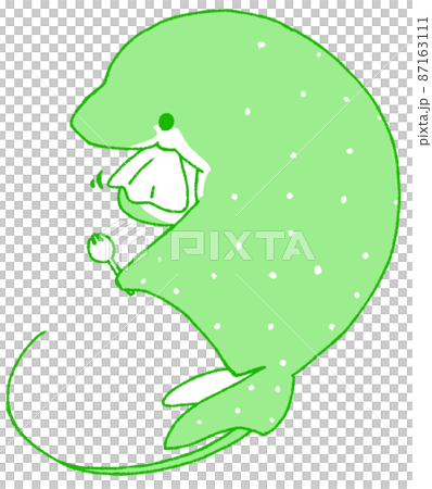 Wipe your mouth with a spork in your hand (green) 87163111