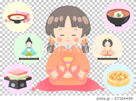 ひな祭りの女の子 87164499