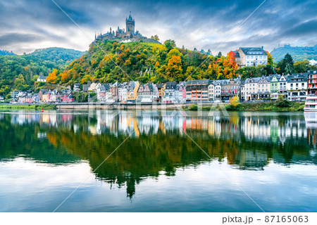 Cochem, Germany - Moselle River, travel landscape. Cochem, Germany - Moselle River, travel landscape. 87165063