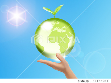 環境保護イメージ （晴天とガラスの地球） 87166961