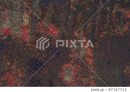 錆びの進む鉄板の背景素材　a-1-2 暗め 寒色加味 87167712