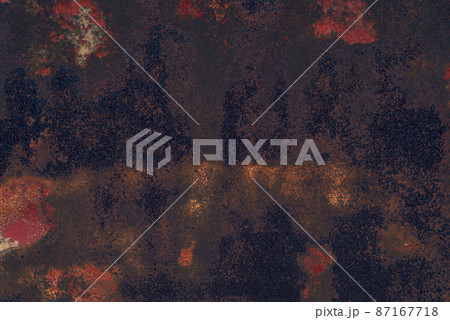 錆びの進む鉄板の背景素材　b-1-2 暗め 寒色加味 87167718