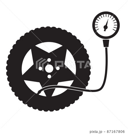 wheel pressure on white background. auto service sign. car repair symbol. flat style. wheel pressure on white background. auto service sign. car repair symbol. flat style. 87167806