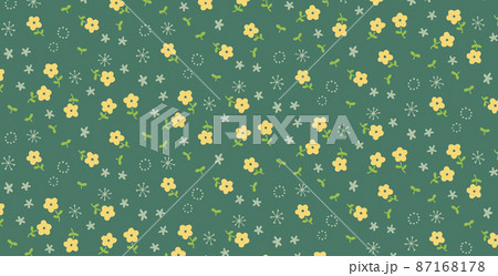 黄色の花　かわいいフラワーパターン　背景装飾 87168178