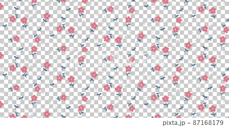 赤と白の花　かわいいフラワーパターン　背景装飾 87168179