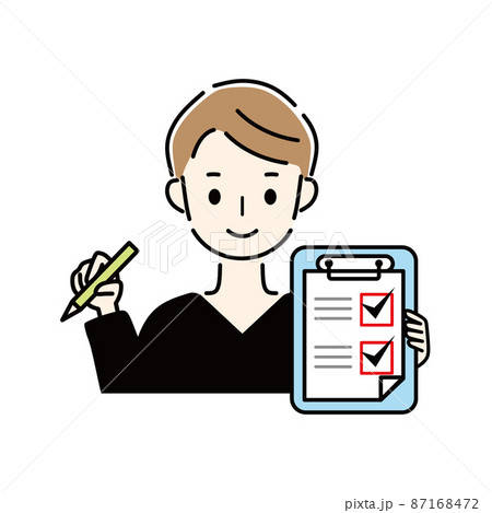 イラスト確認用 男性 チェック 確認のイラスト素材 [87168472] - PIXTA