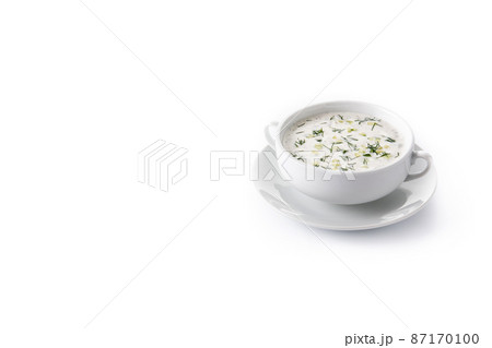 Bulgarian tarator sour milk soup in bowl 87170100