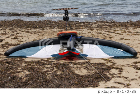 Kiteboard upside down on the sand in Narragansett Rhode Island 87170738