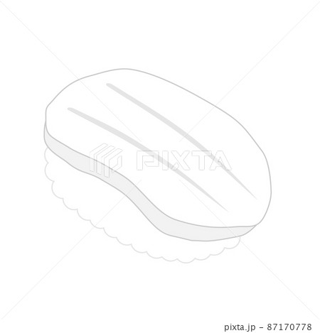 寿司のアイコン。隠し包丁が入ったイカの握り寿司。 87170778