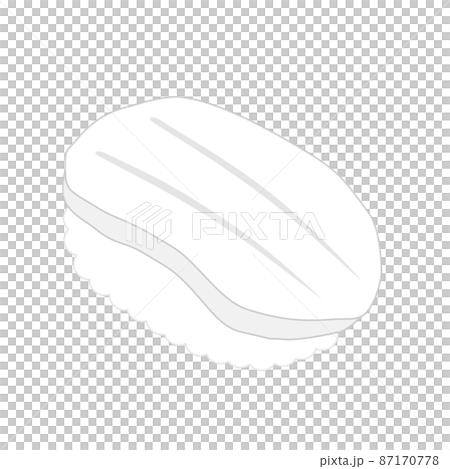 寿司のアイコン。隠し包丁が入ったイカの握り寿司。 87170778