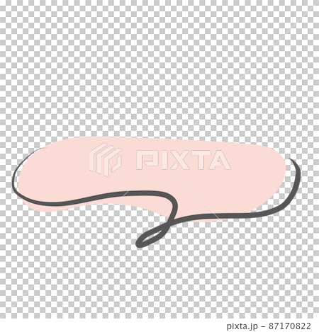 イラスト素材 シンプルな手書きの吹き出し単品 パステルカラー 塗りありのイラスト素材