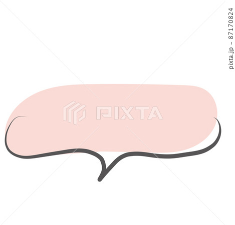 イラスト素材 シンプルな手書きの吹き出し単品 パステルカラー 塗りありのイラスト素材