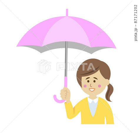 傘をさす女性のイラストイメージ 87171202