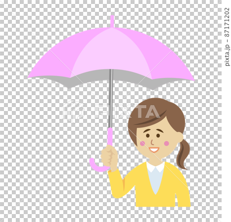 傘をさす女性のイラストイメージ 87171202