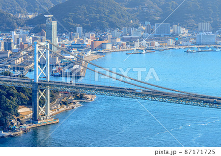 火の山公園展望台から見た景色 山口県下関市 火の山公園展望台から見た景色 山口県下関市 87171725