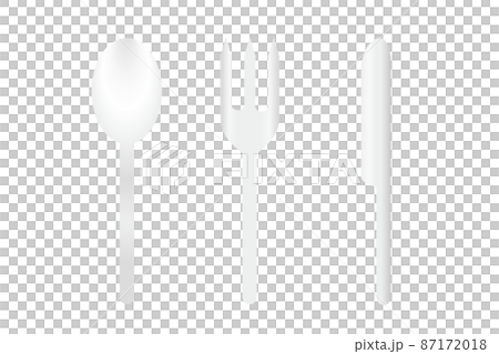 食事のイメージイラスト。スプーンとフォークとナイフ。テーブルマナー。 87172018