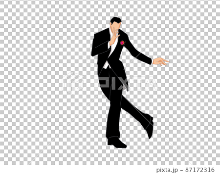 ダンスをする燕尾服の男性 87172316