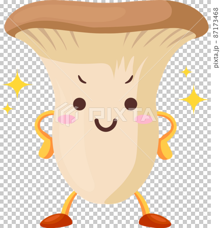 一個可愛的 Eringi 角色的插圖，臉上有一張驕傲的臉 87173468