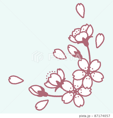 手描き風のシンプルな桜のイラスト（ペン画風） 87174057