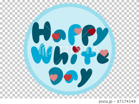 White Day ホワイトデー 円形ロゴ イラスト 87174149
