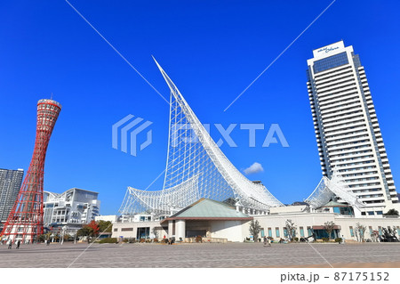 【兵庫県】快晴下の神戸ポートタワーとホテルオークラ神戸（メリケンパーク） 87175152