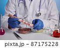 Doctor Takes GMO Meat in Test-Tube - Lab Photo 87175228