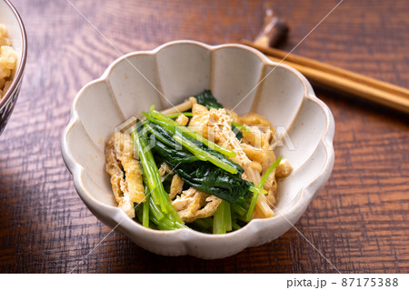三つ葉と油揚げの煮びたし 三つ葉と油揚げの煮びたし 87175388