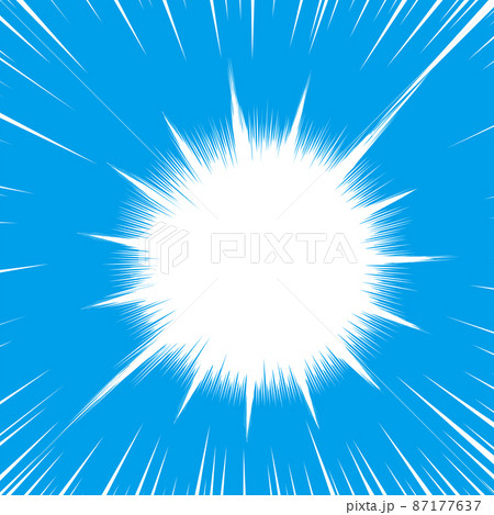 輝く光のエフェクト 漫画のグラフィック素材 放射線集中線 ベタフラッシュ ウニフラッシュ 背景のイラスト素材