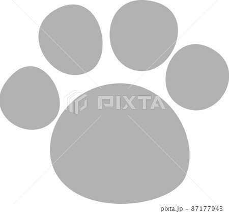 灰色の犬の足跡のイラスト素材