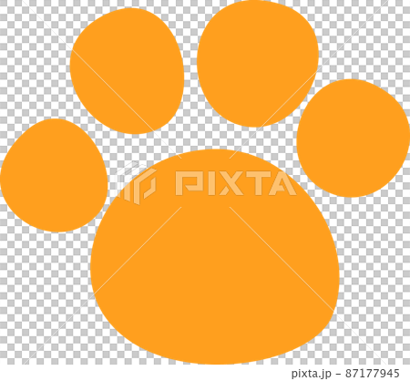 Orange dog footprints Orange dog footprints 87177945
