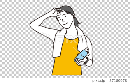 トレーニングジムで汗を流すアジア人女性 87180978