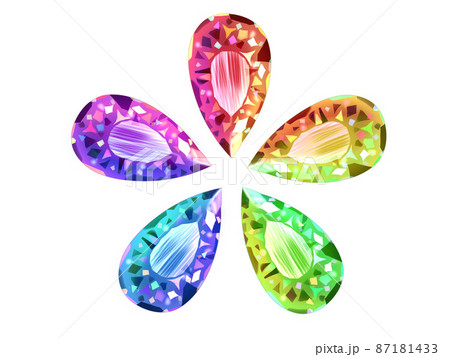 ❇虹の石♎タマムシの森☘️宝石♊ポンカーン♉レクライ⭐️星空♐オーロラ✨️ 虹色の宝石のイラスト素材 [87181433] - PIXTA