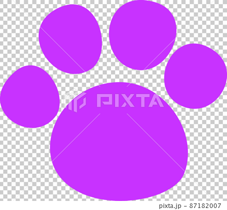 紫色の動物の足跡のイラスト素材