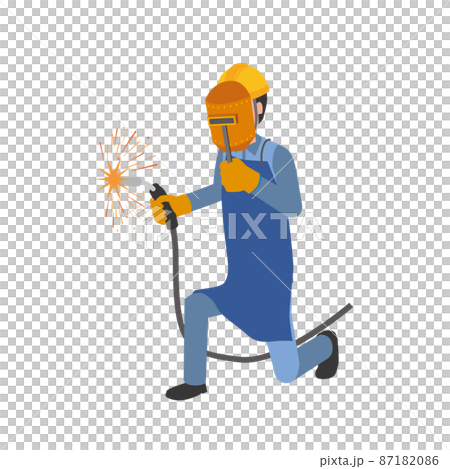 溶接作業をする作業員 87182086