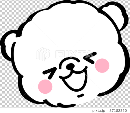 笑う白い犬のイラスト素材