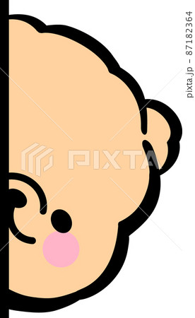 覗く茶色の犬 87182364