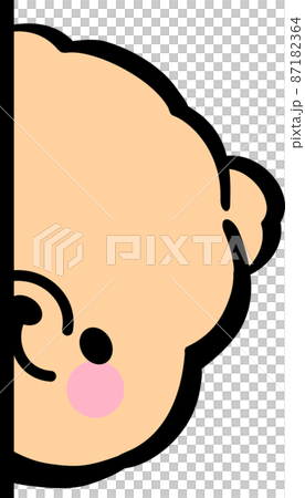 覗く茶色の犬 87182364