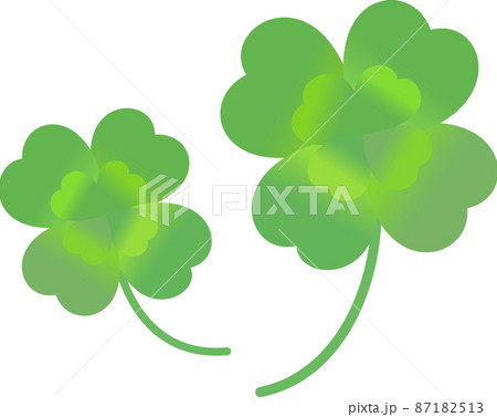 四つ葉のクローバー 二本 グリーン 四つ葉のクローバー 二本 グリーン 87182513