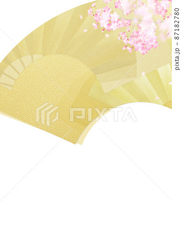 桜と扇子の和風素材 桜と扇子の和風素材 87182780