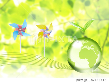 エコイメージ（風力発電と地球） 87183412