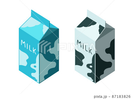 牛乳パック アイソメ 500ml 線無し 牛乳パック アイソメ 500ml 線無し 87183826