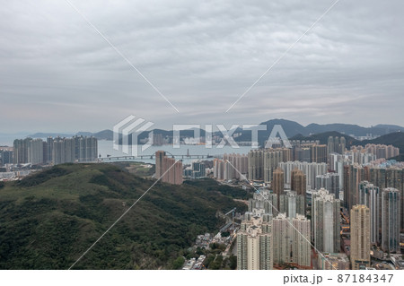 Aerial view of Tseung Kwan O, Hong Kong 8 Feb 2022 Aerial view of Tseung Kwan O, Hong Kong 8 Feb 2022 87184347