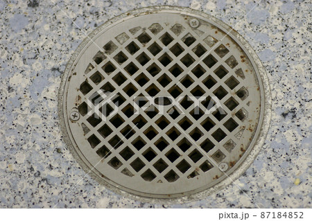 Water Drain on Cement Road, Weathering for water in a court 26 March 2005 87184852