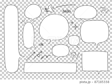 大人っぽいシンプルな線の吹き出しセット 87185338