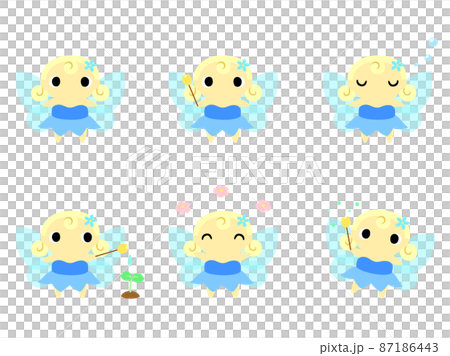 Cute fairy icon set (blue) 87186443