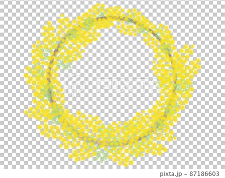 幸せの花ふわふわミモザのリース 87186603