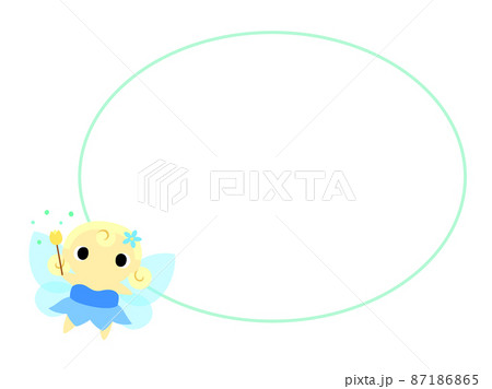 ブルーの妖精アイコン　楕円フレーム付 87186865