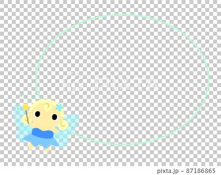 Blue fairy icon with oval frame 87186865