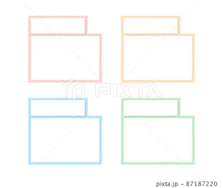 パステルカラーのストライプなワイプ枠 名前ベース付き 4色のイラスト素材